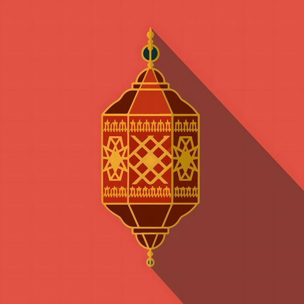 Vector colorful islamic traditional lantern on solid background