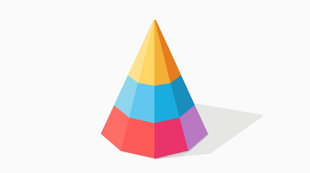 Vector colorful isometric 3d cone shape flat vector isolated