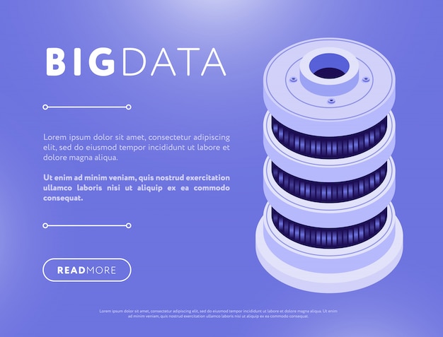 Colorful isometric database design webpage