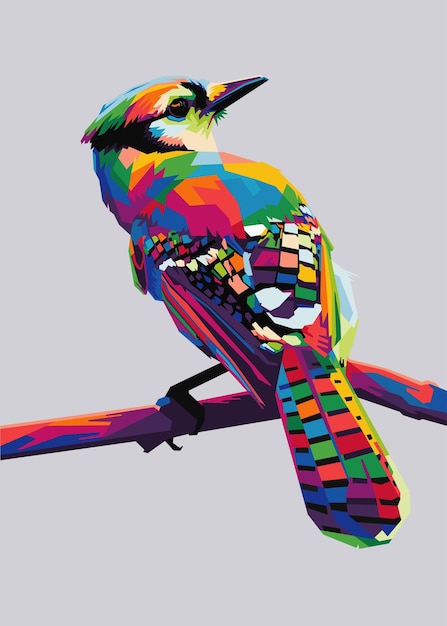 Vector colorful jay bird style pop art perfect for poster banners and more