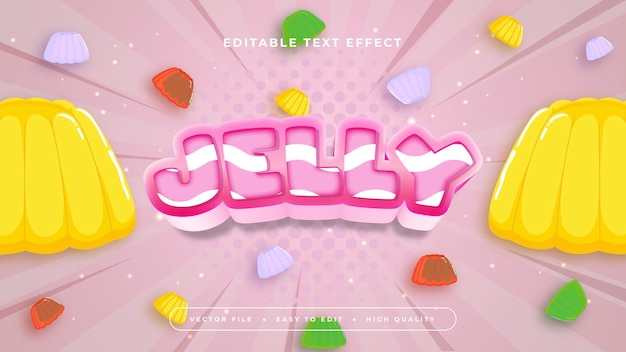 Vector colorful jelly 3d editable text effect font style