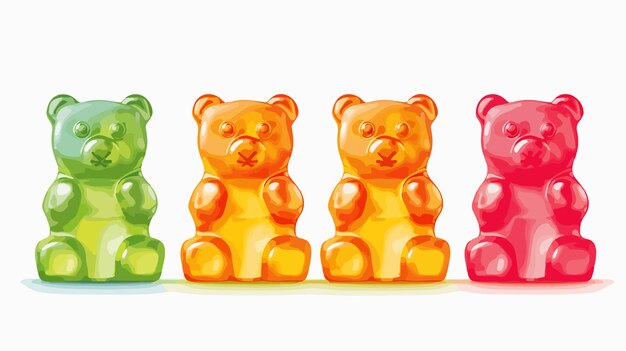 Vector colorful jelly bears fruit gummy characters illustrator vector