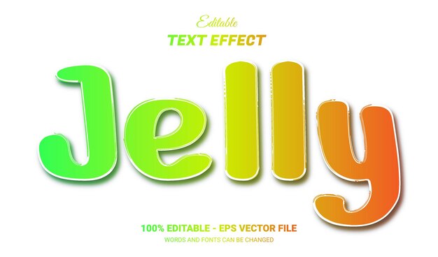 Vector colorful jelly graphic style editable text effect