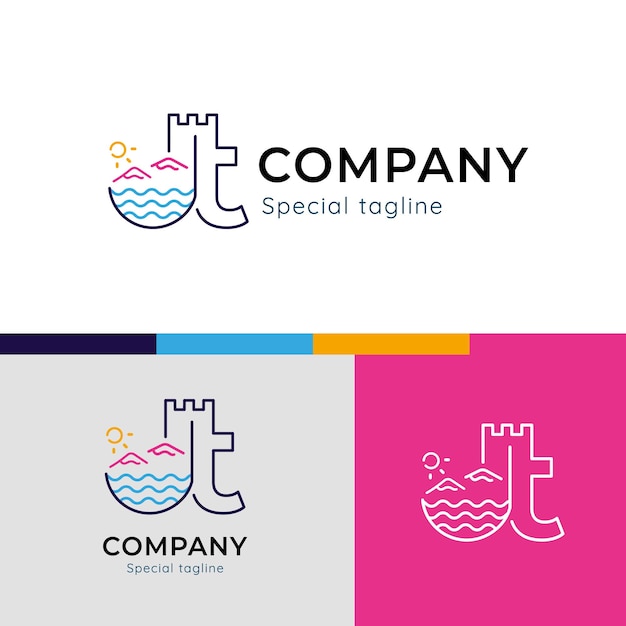 Colorful JT company logo illustration