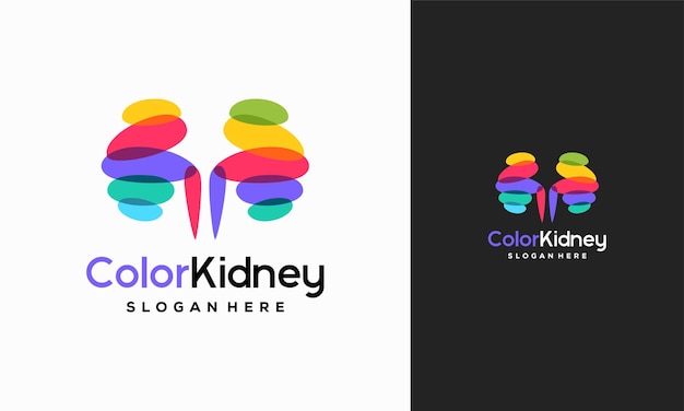 Colorful Kidney Care logo designs concept vector Health Kidney logo template designs