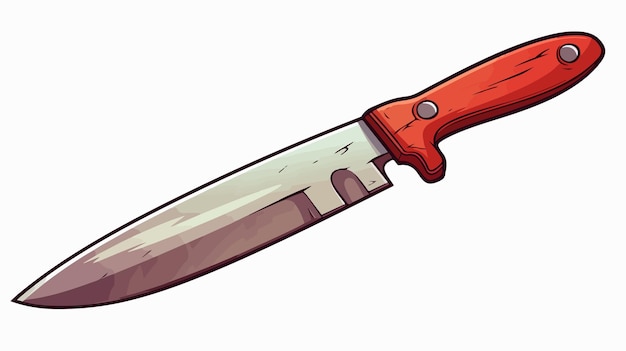 Colorful Kitchen Knife Cartoon Vector Illustration