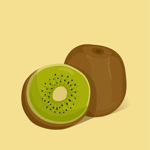 Colorful kiwi Sketches with cut kiwi