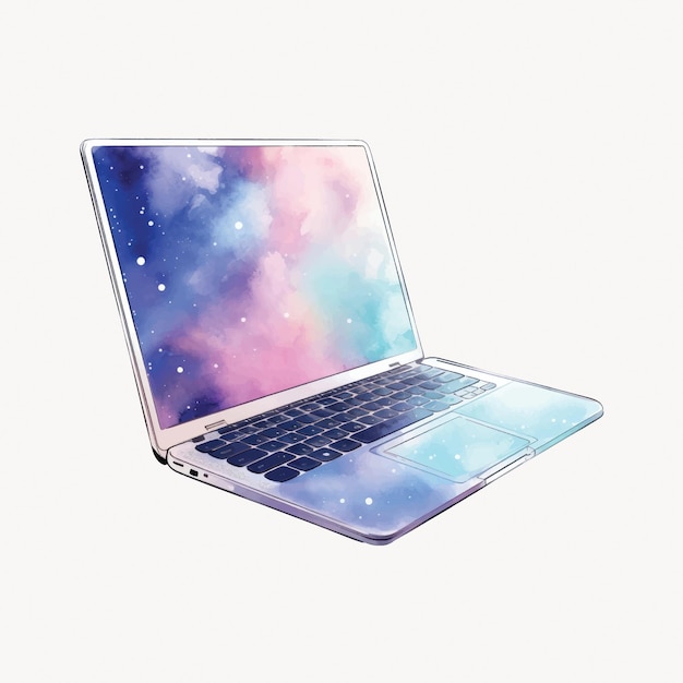 Colorful laptop digital art