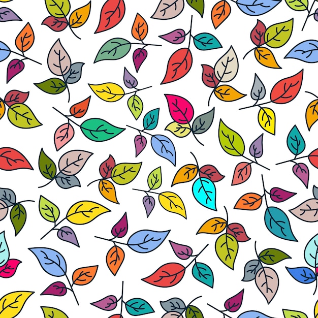 Colorful leaf patterns design