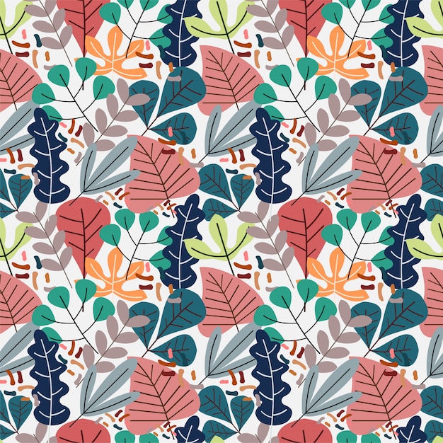 Colorful Leaf Seamless Pattern