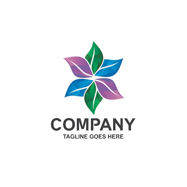 Colorful leaves logo design