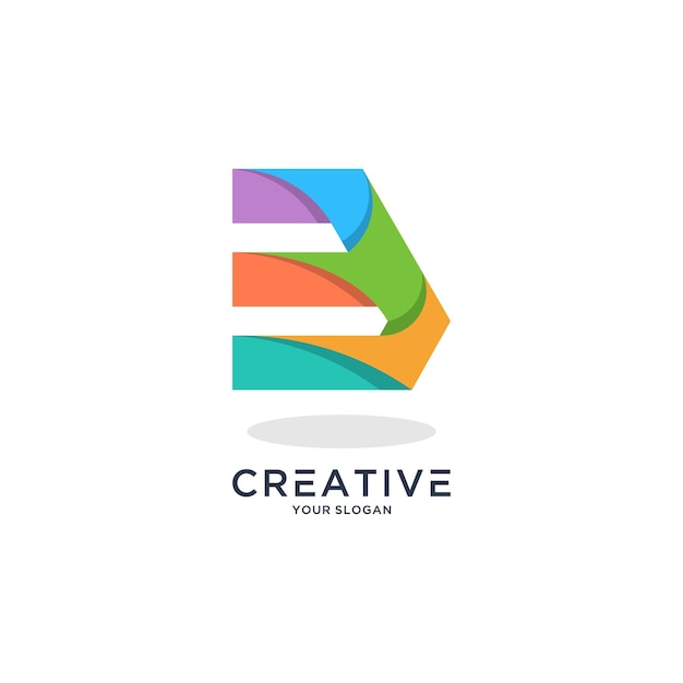 Colorful letter b logo design