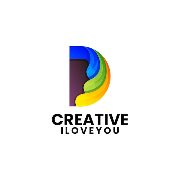 Colorful letter d creative logo design