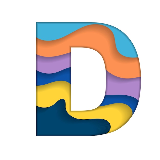 Colorful letter D