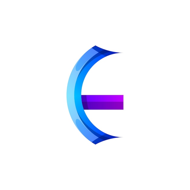 colorful letter e abstract icon logo design