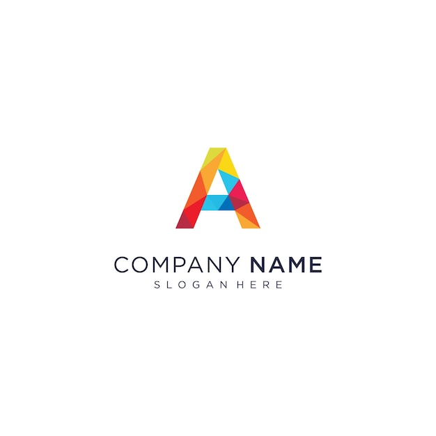 Colorful A letter logo technology