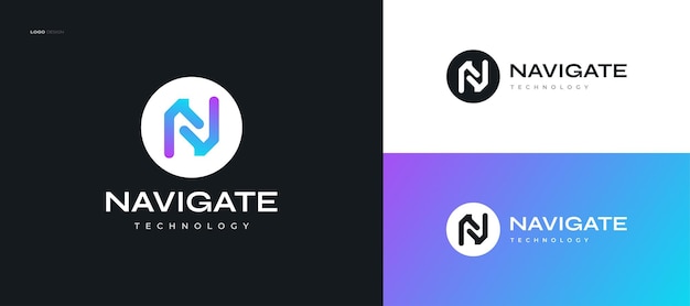 Colorful Letter N Logo Design with Abstract and Modern Concept N Logo or Icon for Business Brand and Technology Logo