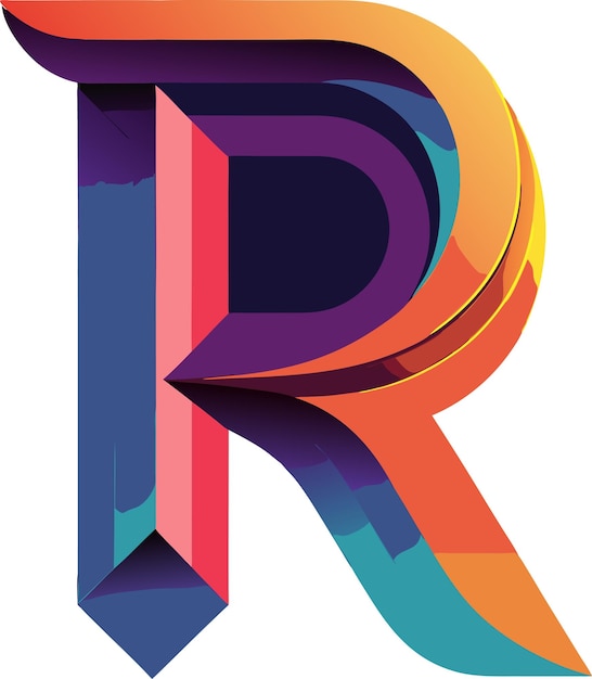 Vector a colorful letter r is shown with a colorful background