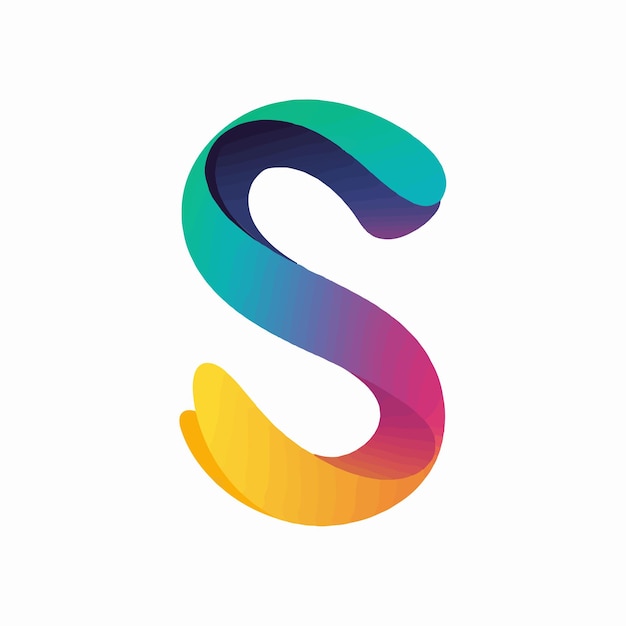 Vector a colorful letter s that is painted in bright colors