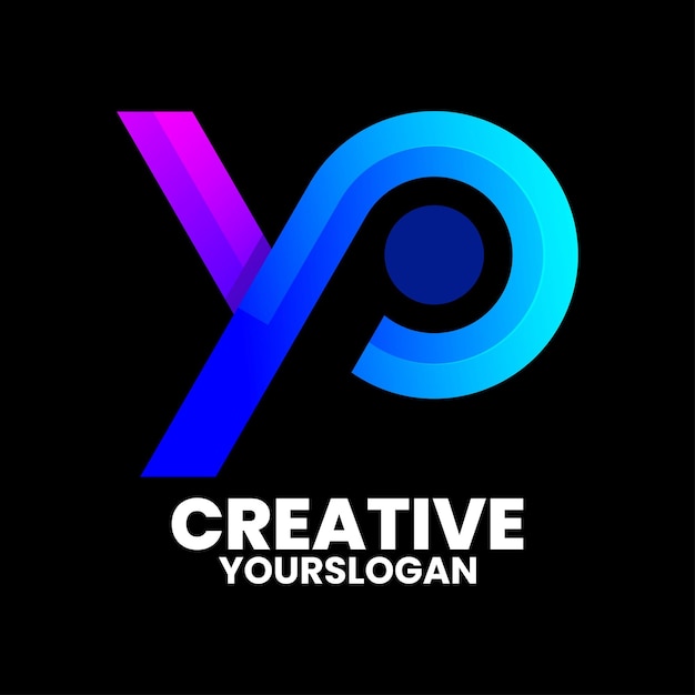 Colorful letter y p logo design