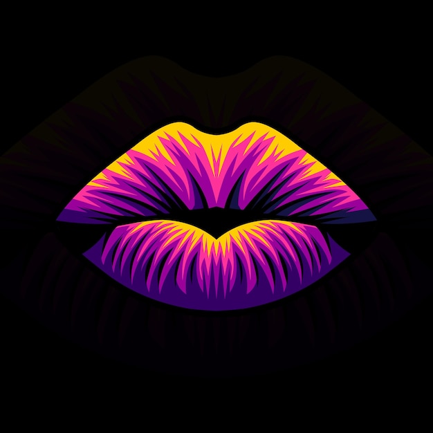 Colorful light lips illustration design vector