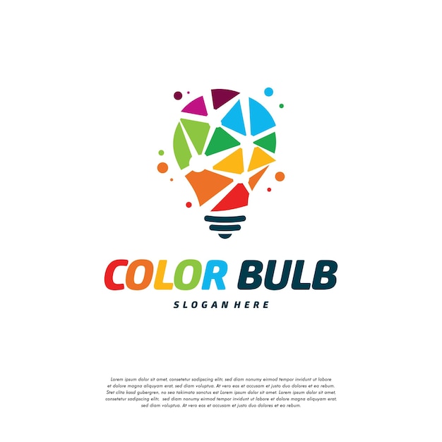 Colorful lightbulb logo designs concept, creative icon symbol technology logo, bulb logo designs