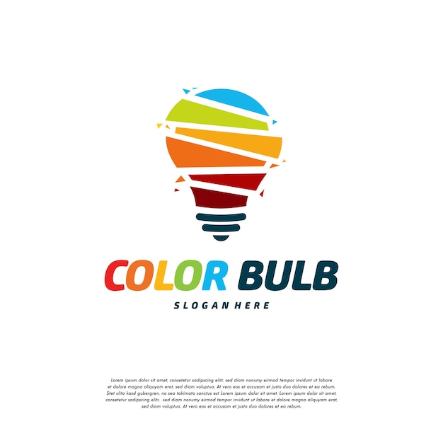 Colorful lightbulb logo designs concept, creative icon symbol technology logo, bulb logo designs