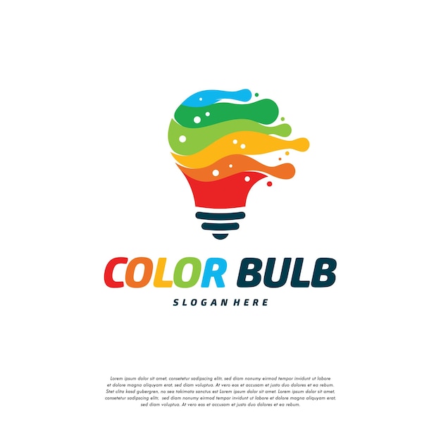 Colorful lightbulb logo designs concept, creative icon symbol technology logo, bulb logo designs