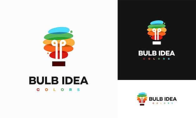 Colorful lightbulb logo designs concept creative icon symbol technology logo bulb logo designs