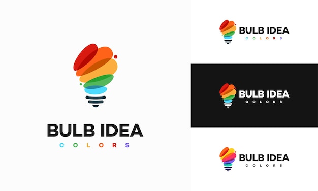 Colorful lightbulb logo designs concept creative icon symbol technology logo bulb logo designs