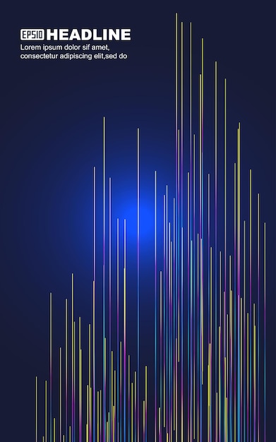 Colorful lines extending upward techsavvy poster vector background