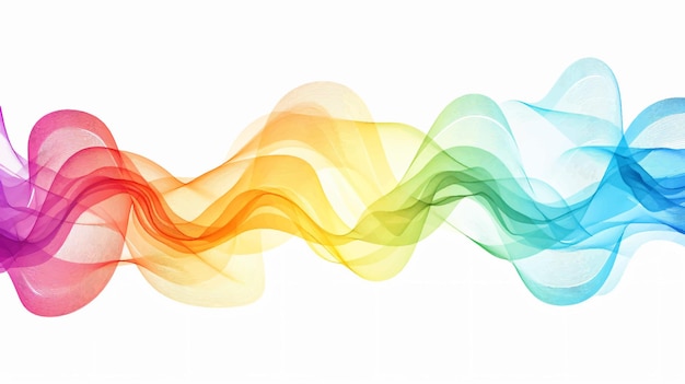 Vector colorful lines on a white background