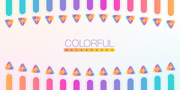 Colorful lines and yellow star abstract background design