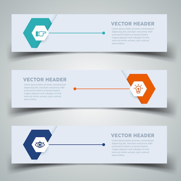 Vector colorful linkedin headers