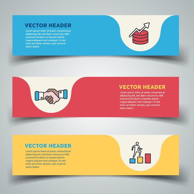 Vector colorful linkedin headers