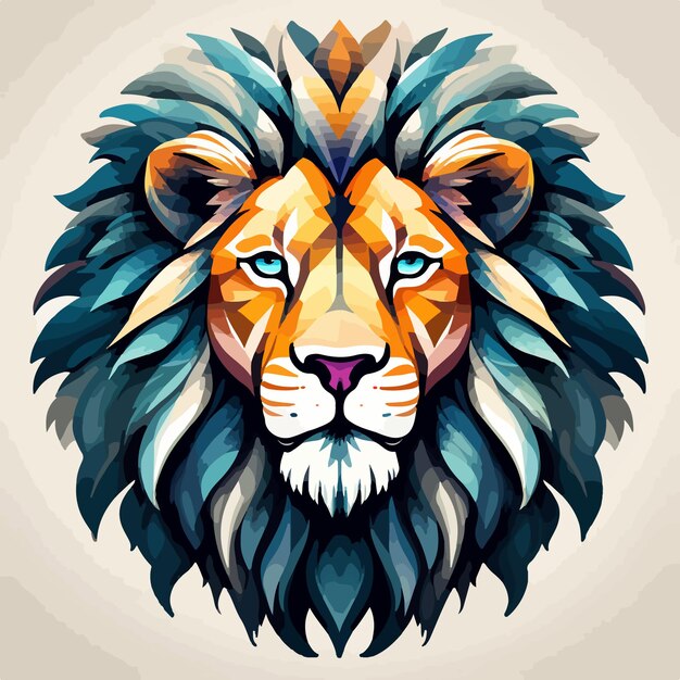 Vector colorful lion head logo vector