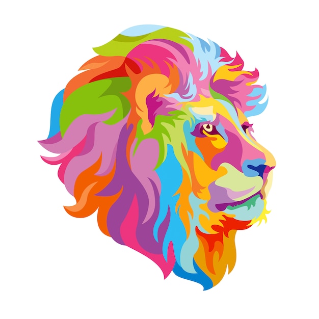 Colorful Lion Head