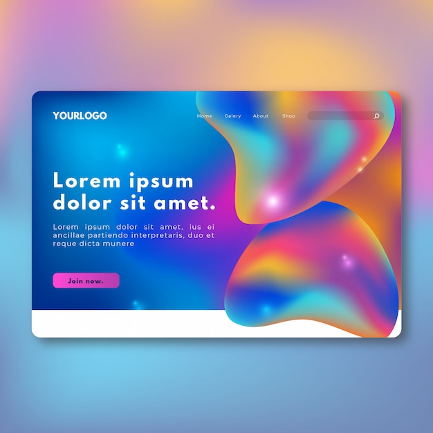 Colorful Liquid Shape Landing Page