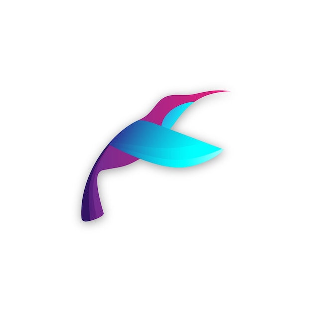 A colorful logo illustration of humming bird