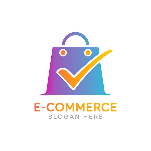 Vector a colorful logo for a shopping bag that says e