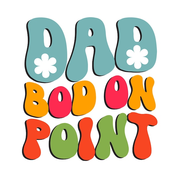 A colorful logo that says dad bod on point.