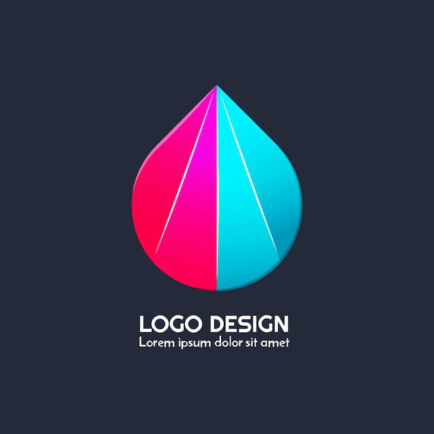 Vector a colorful logo with a blue and pink drop watter logo design