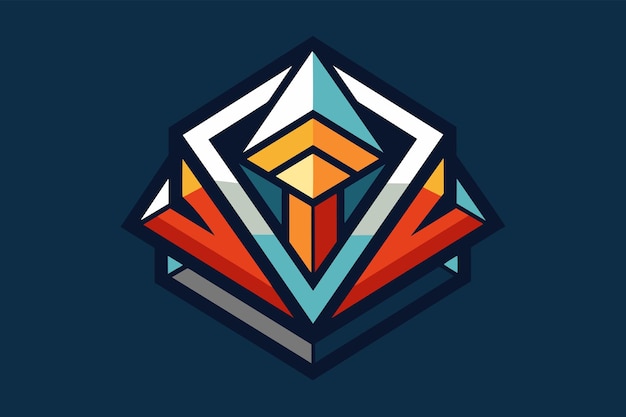 a colorful logo with a diamond on it modern logo incorporating abstract geometric shapes