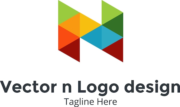 a colorful logo with the letter n on it