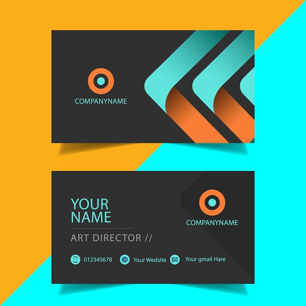 a colorful logo with orange and blue on it