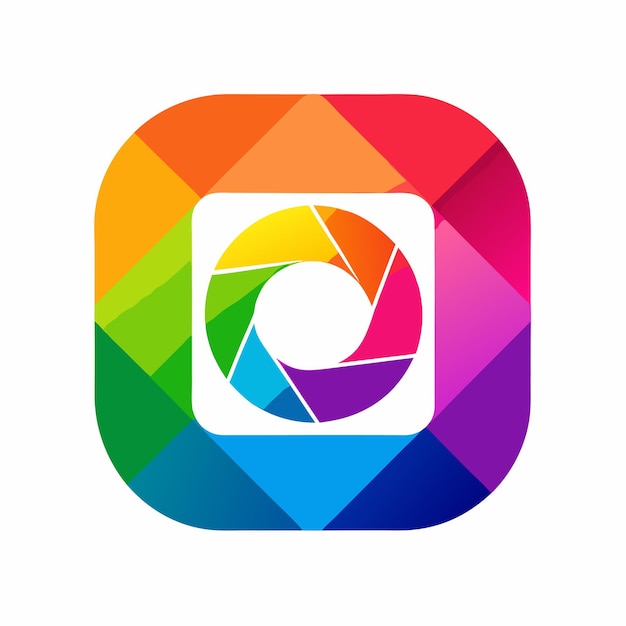 Vector a colorful logo with a rainbow colored circle on it