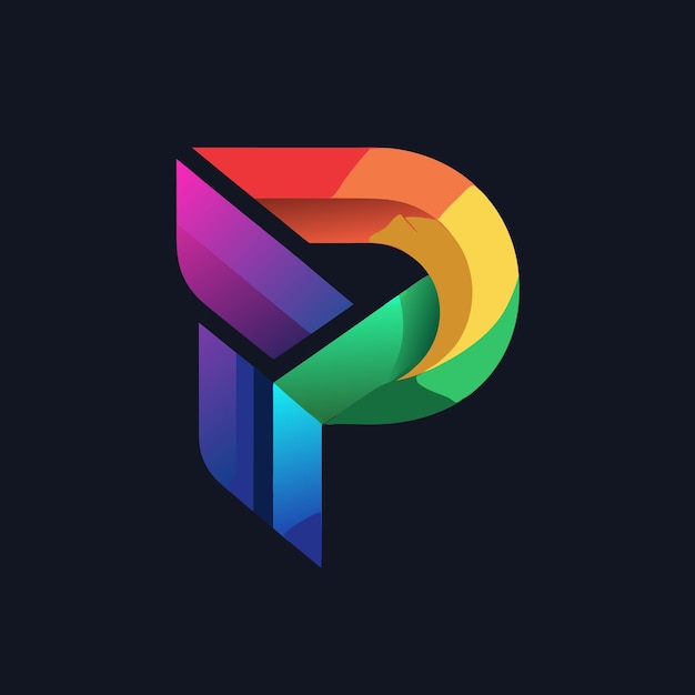 Vector a colorful logo with a rainbow colored p on it