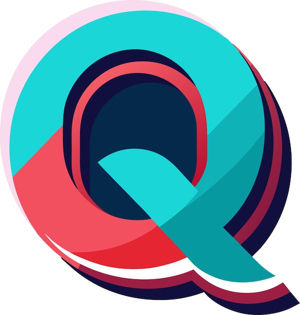 Vector a colorful logo with a red and blue letter q in a circle