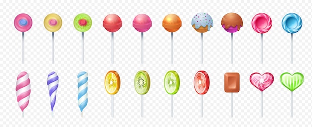 Colorful lollipop set illustration