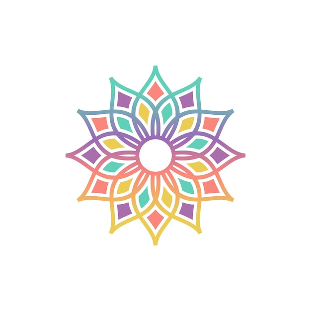 colorful lotus flower logo design template